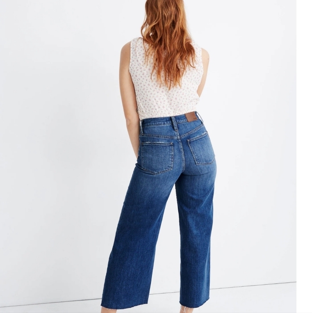 Madewell Wide-Leg Crop Jeans in Frida Wash womens Size 24 - Picture 4 of 16